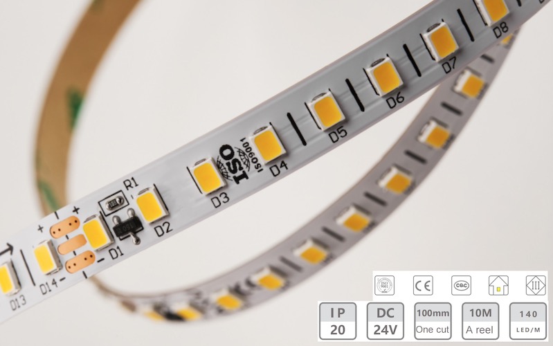 24V-8mm-140D lavspent lysstripe